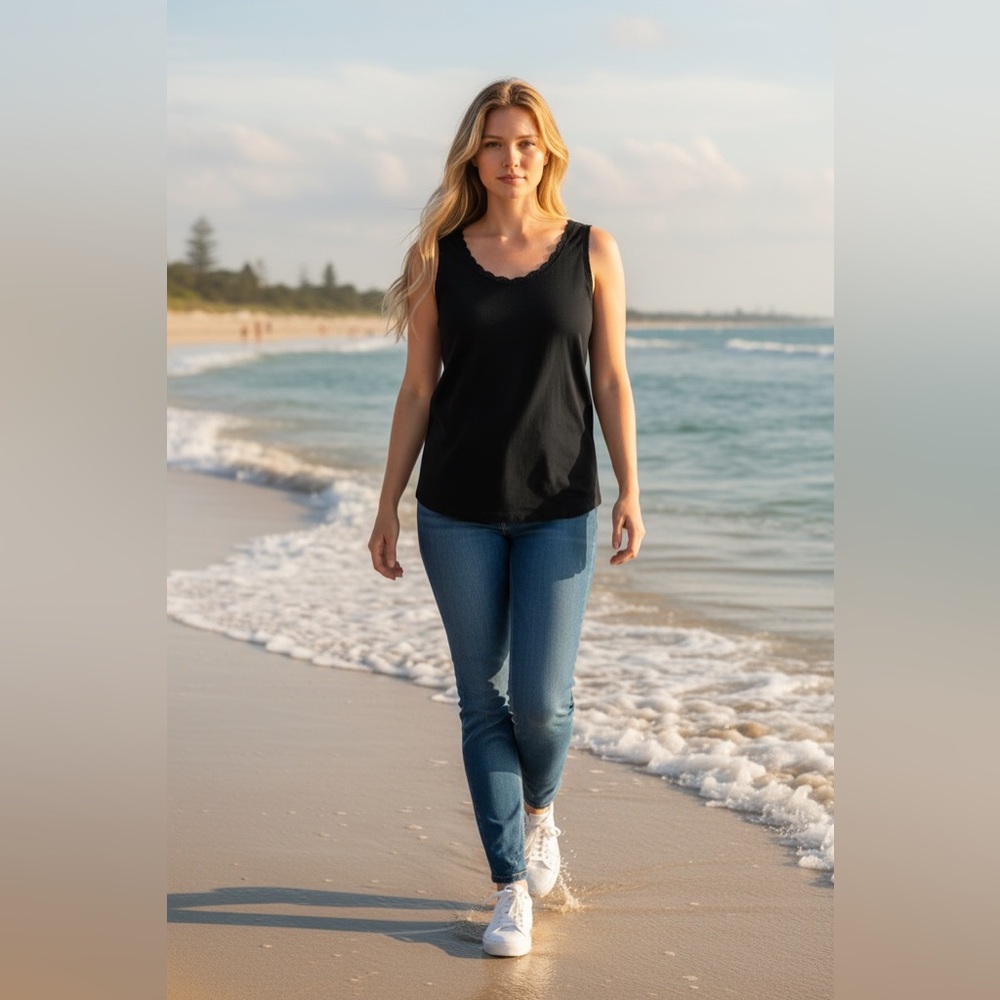 Avenue Classic Black Tank Top
